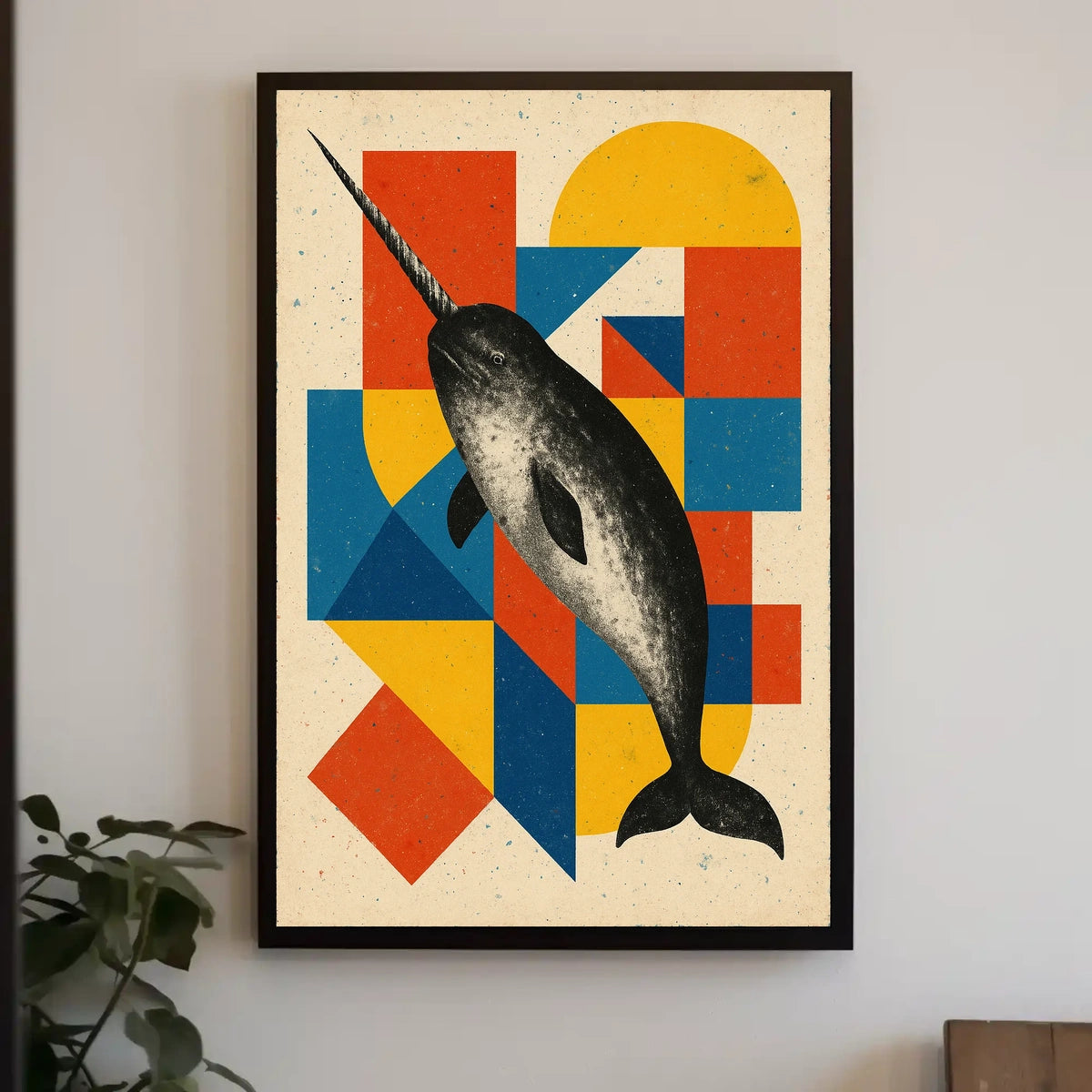 Geometric Narwhal Art Poster