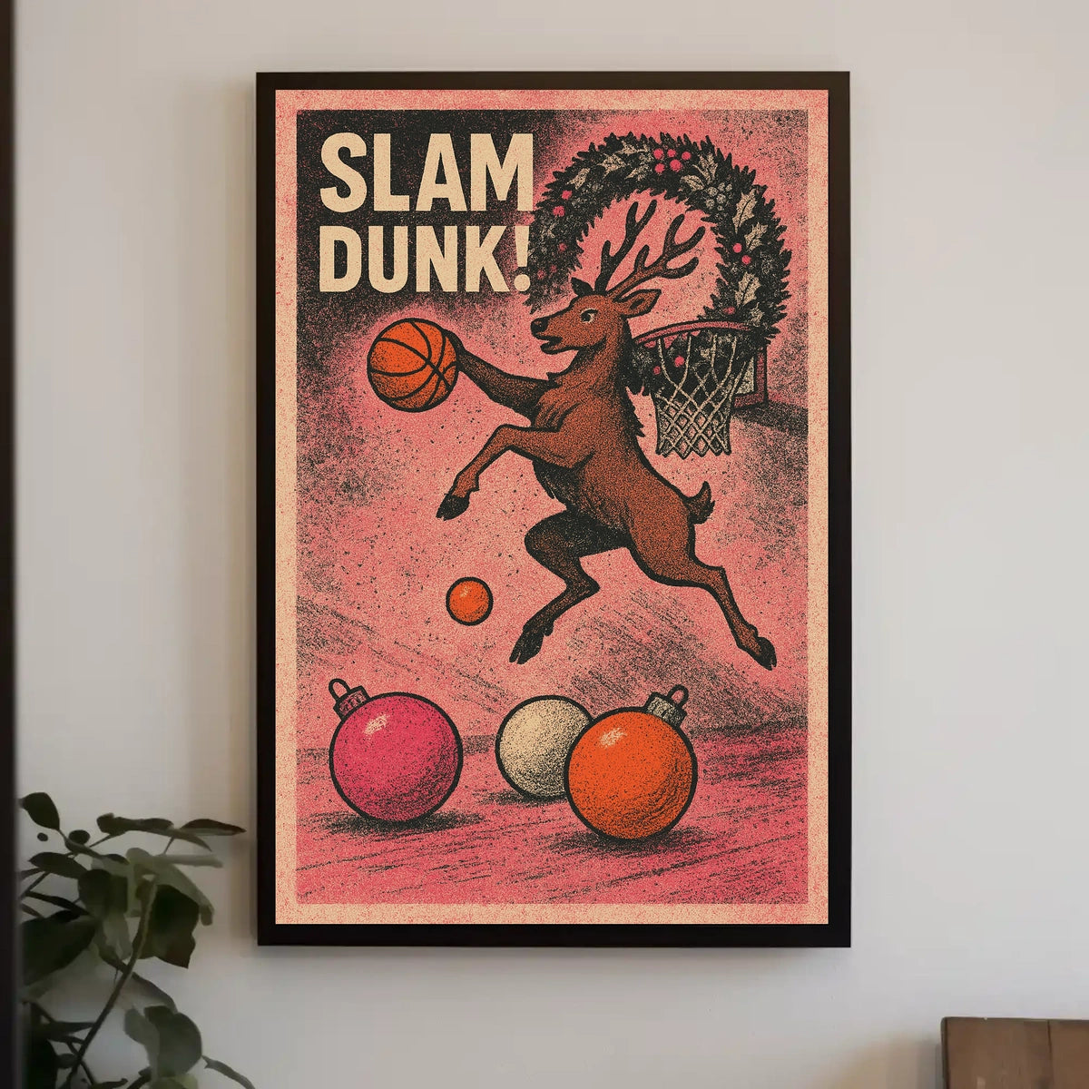 Slam Dunk Reindeer Poster