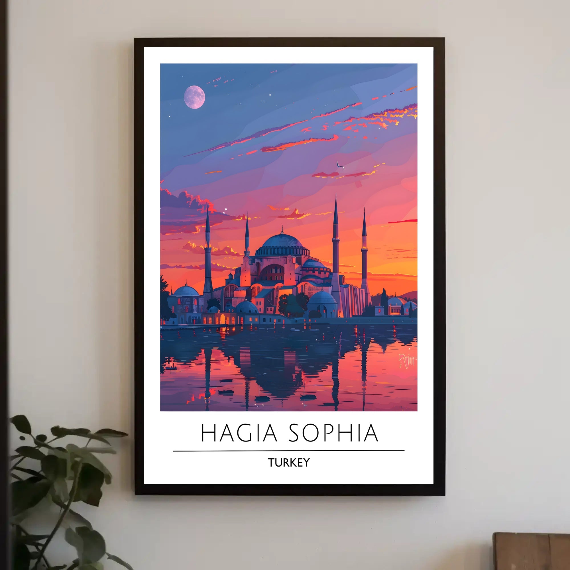 Hagia Sophia Sunset: Captivating Cultural Heritage Poster
