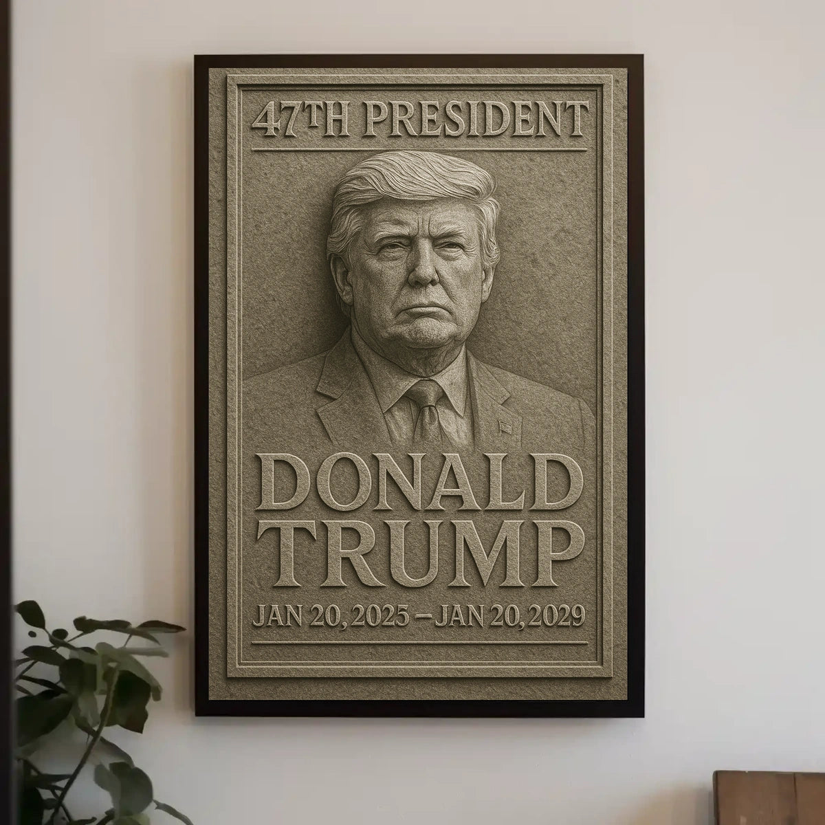 Trump Legacy Stone Relief Monument Patriotic Poster