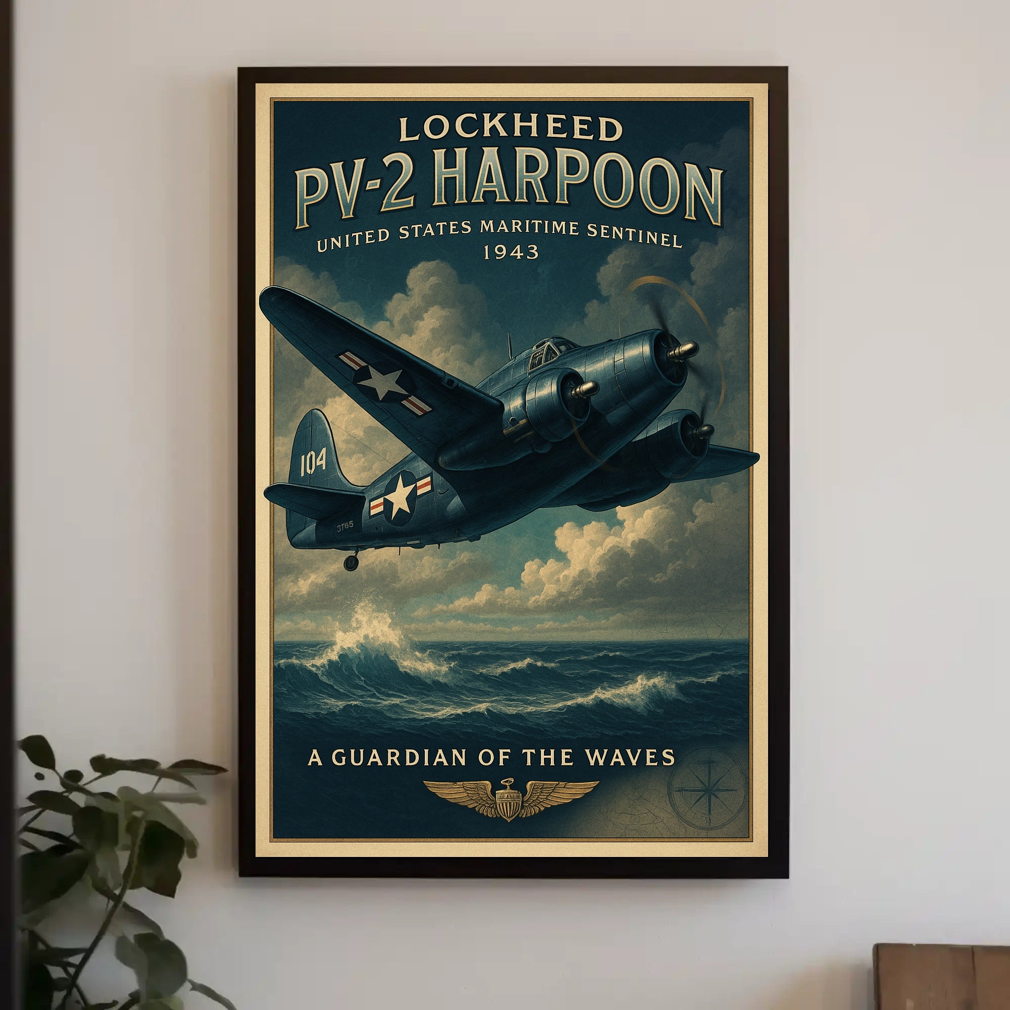 Lockheed PV2 Harpoon Vintage Aviation Poster