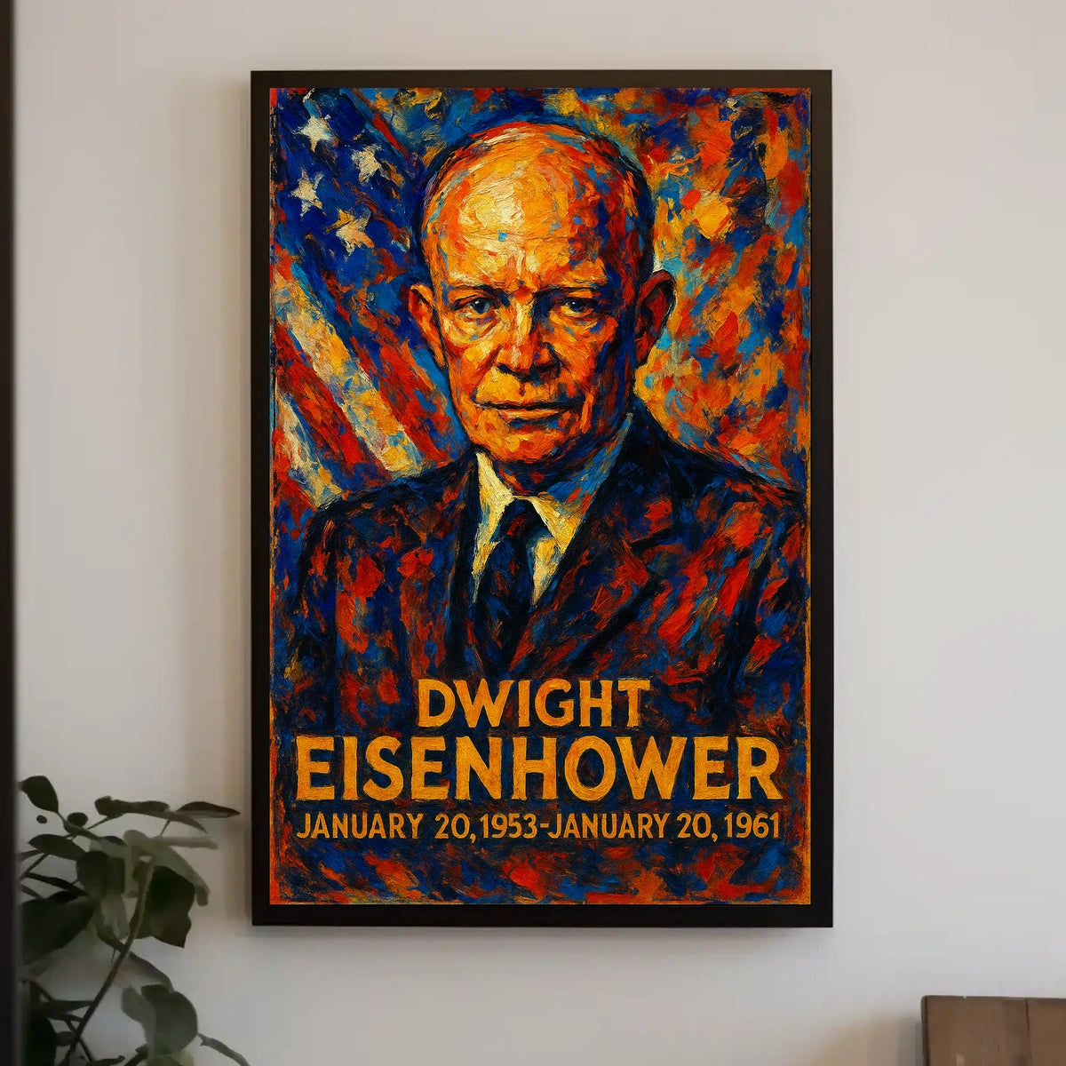 Dwight D. Eisenhower 34th President of the United States Glitch Hop Art Poster