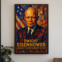 Dwight D. Eisenhower 34th President of the United States Glitch Hop Art Poster
