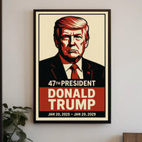 Trump Visionary Red Black Patriotic Minimalist Poster