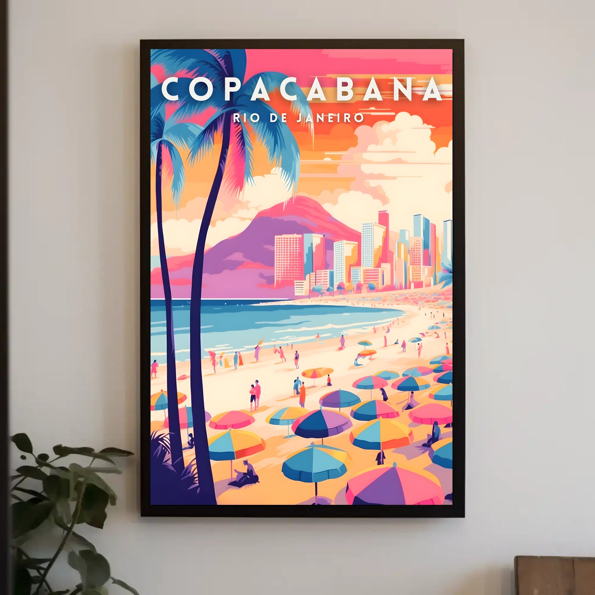 Copacabana Beach Rio de Janeiro Travel Poster