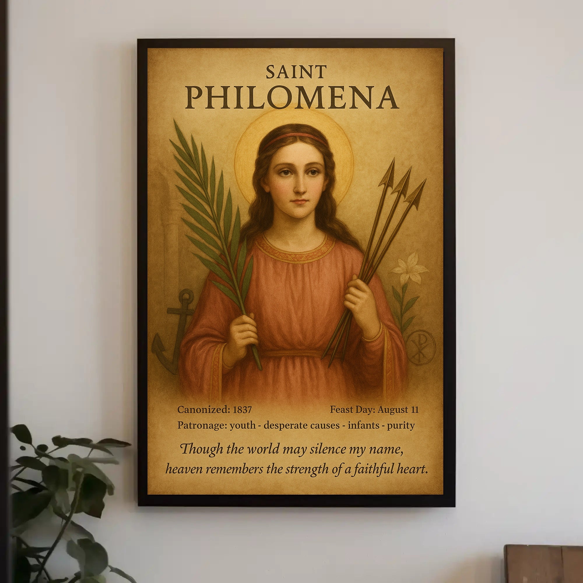Saint Philomena Vintage Artistic Religious Poster