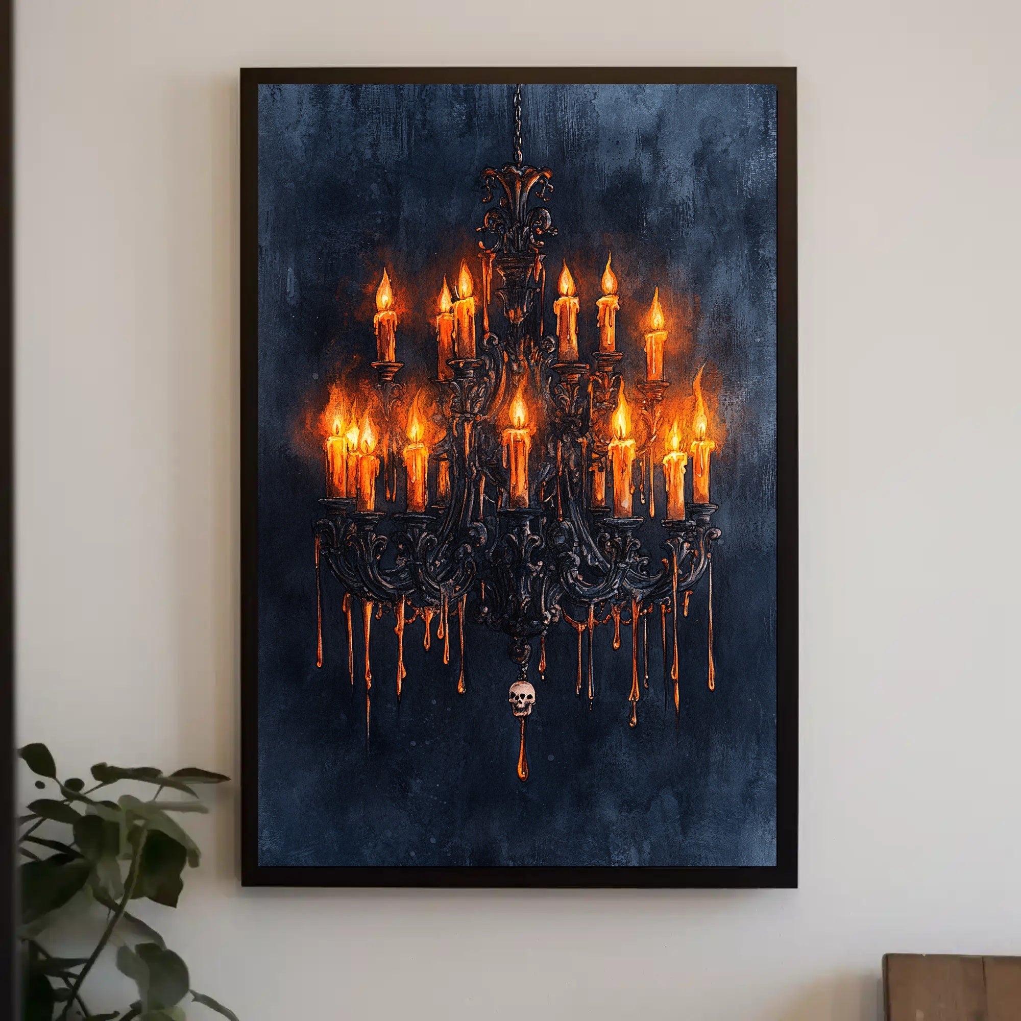 Gothic Chandelier Of Flames Poster