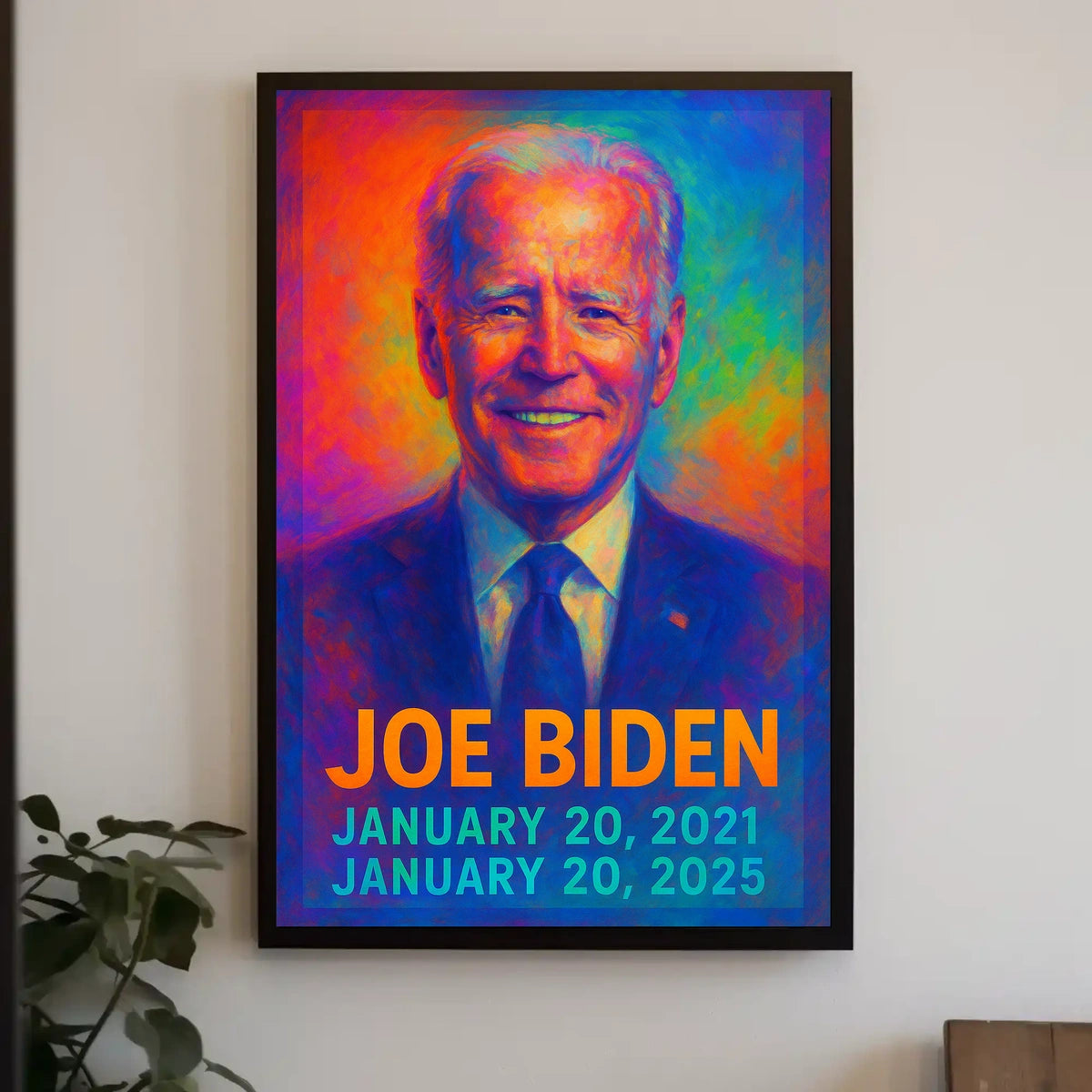 Joe Biden 46th President of the United States Neon Gradient Overlay Poster