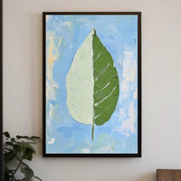 Dual Nature Leaf Modern Abstract Poster Print