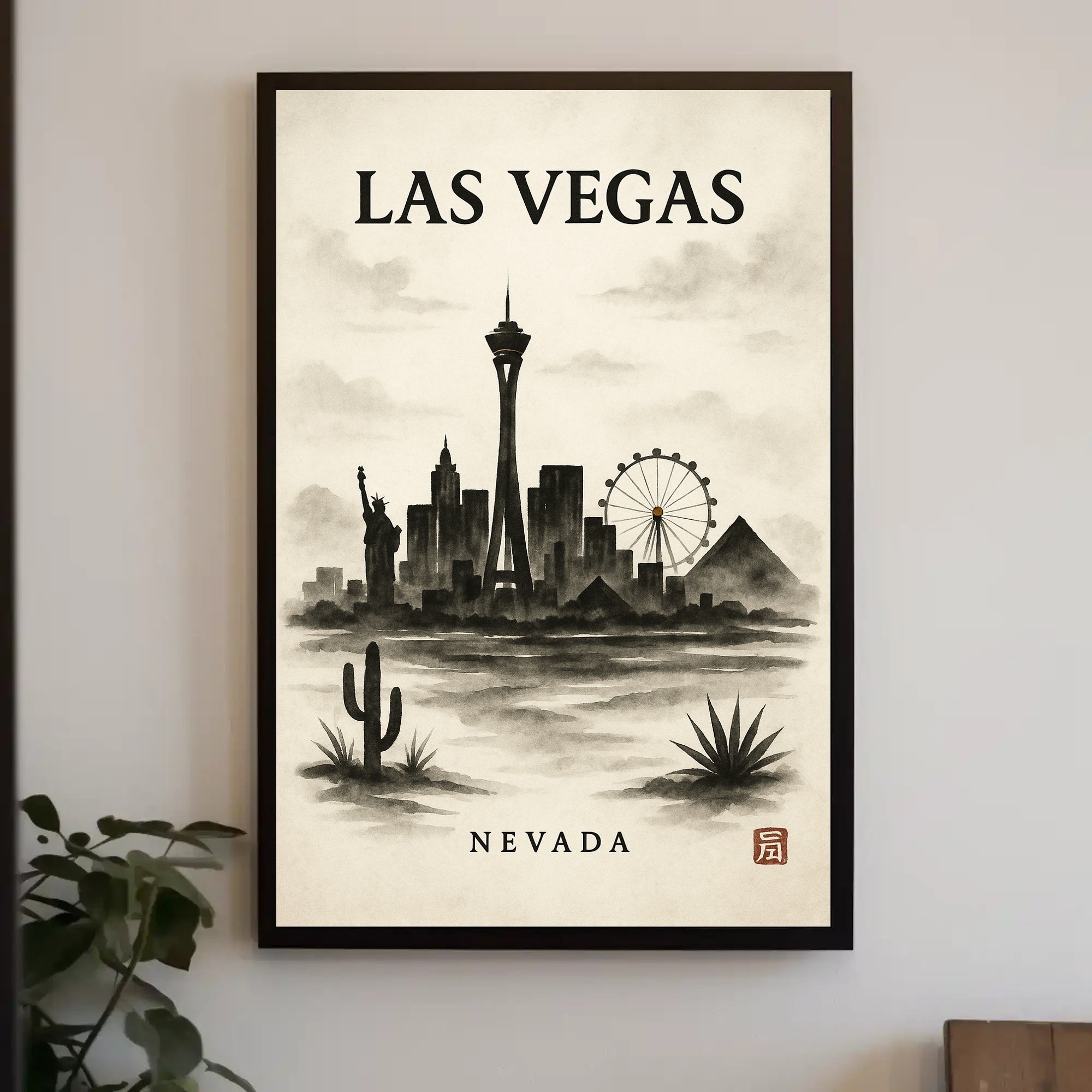 Las Vegas Skyline Artistic Urban Cityscape Poster