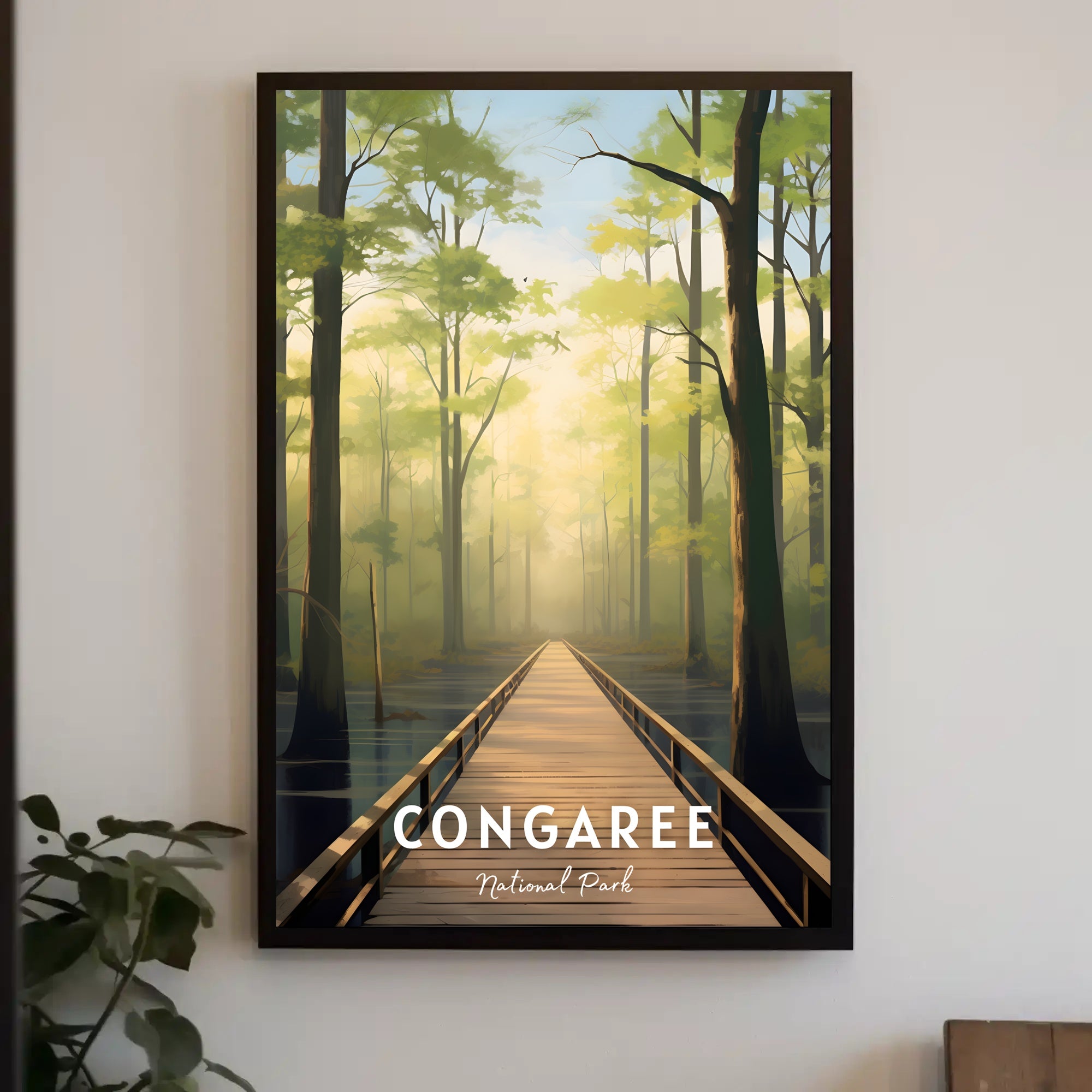 Congaree National Park Tranquil Forest Walk National Park Poster