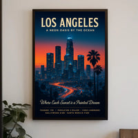 Los Angeles A Neon Oasis Poster PosterGoat