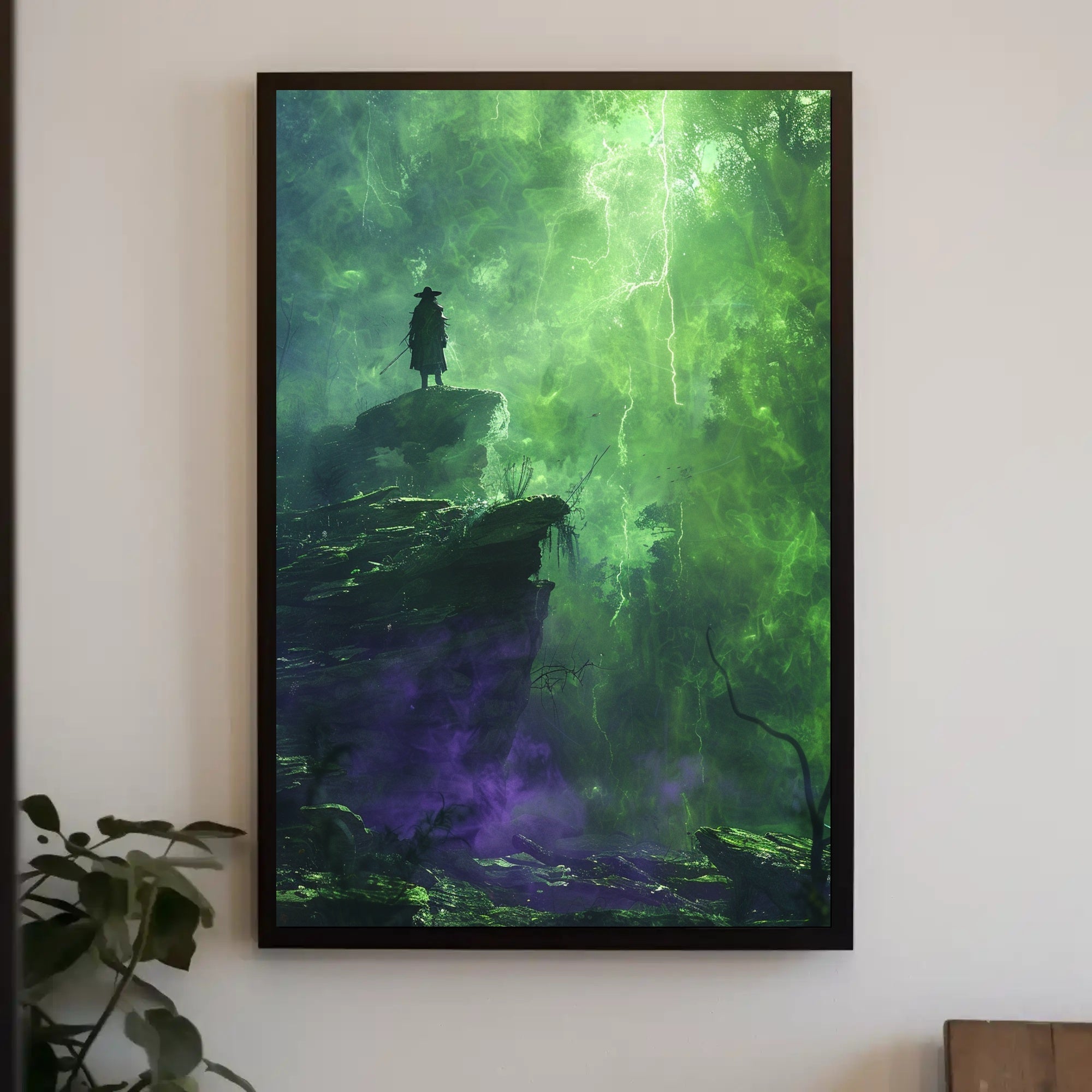 Mystical Adventurer on Enigmatic Forest Edge Fantasy or Mythology Poster PosterGoat