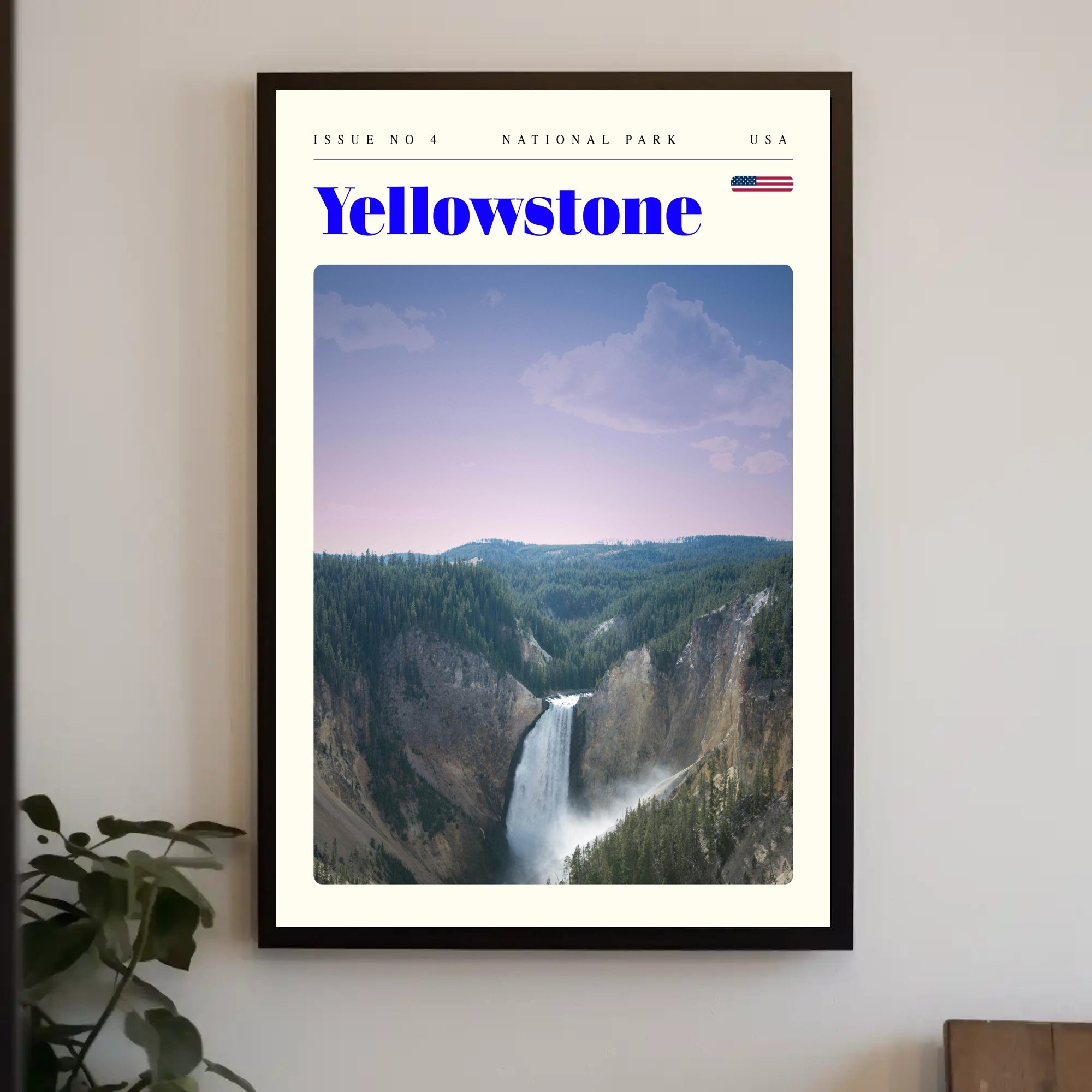 Yellowstone Landscape Poster Vintage Travel Wall Art