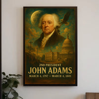 John Adams Patriotic Presidential Neoclassical Realism Portrait Historical Founding Figure Poster