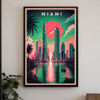 Miami Skyline Art Poster