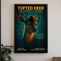 Mystical Tufted Deer in Lush Forests Animal Poster