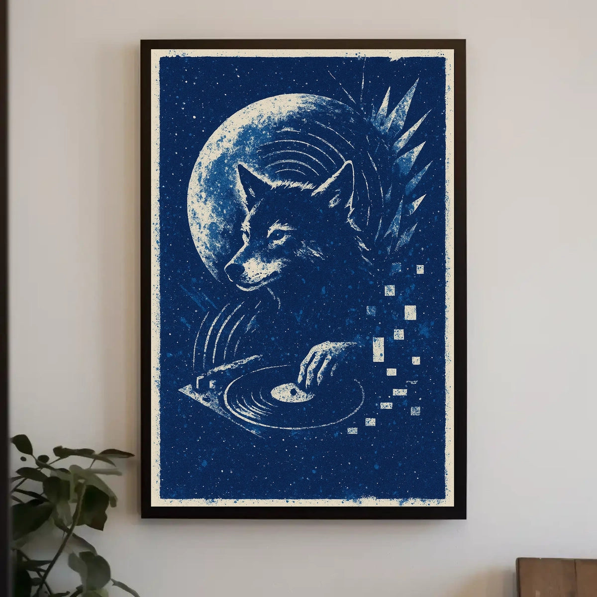 Moonlit Dj Wolf Poster