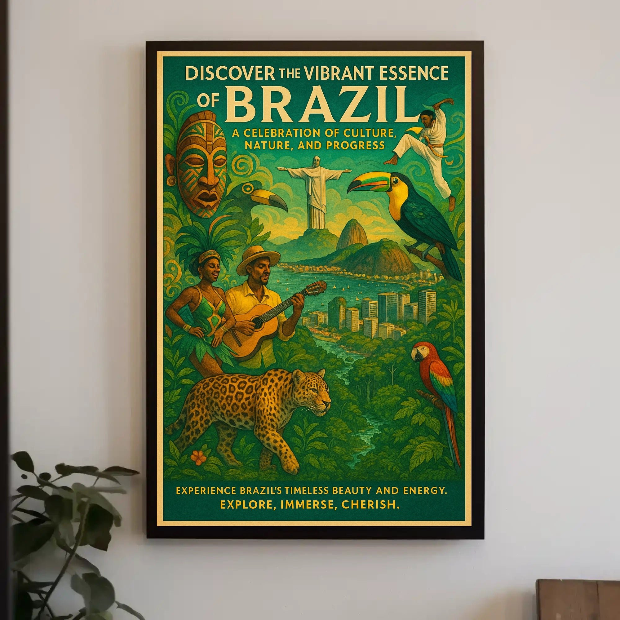 Discover the Vibrant Essence of Brazil Poster PosterGoat