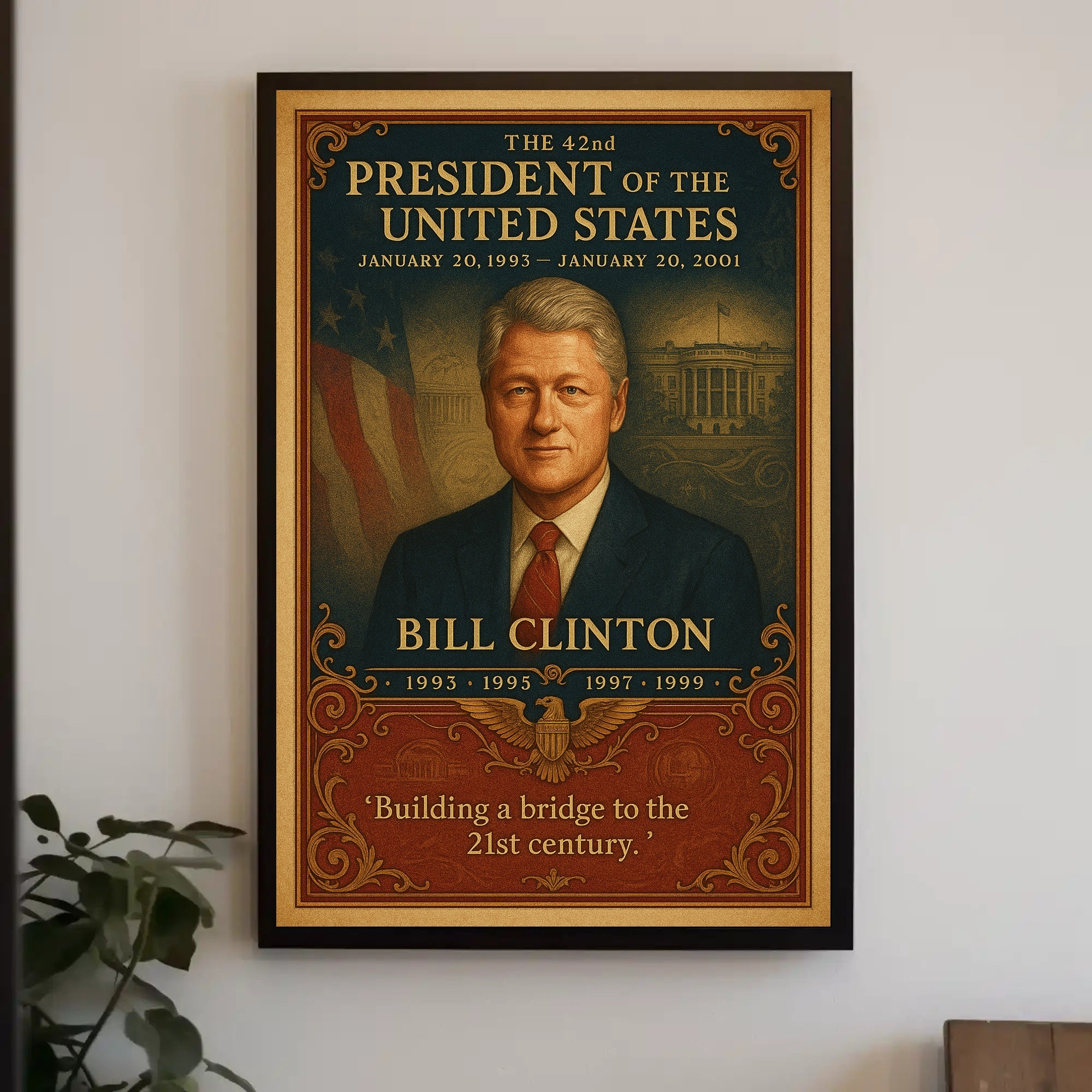Bill Clinton 42nd President Wall Art Print PosterGoat