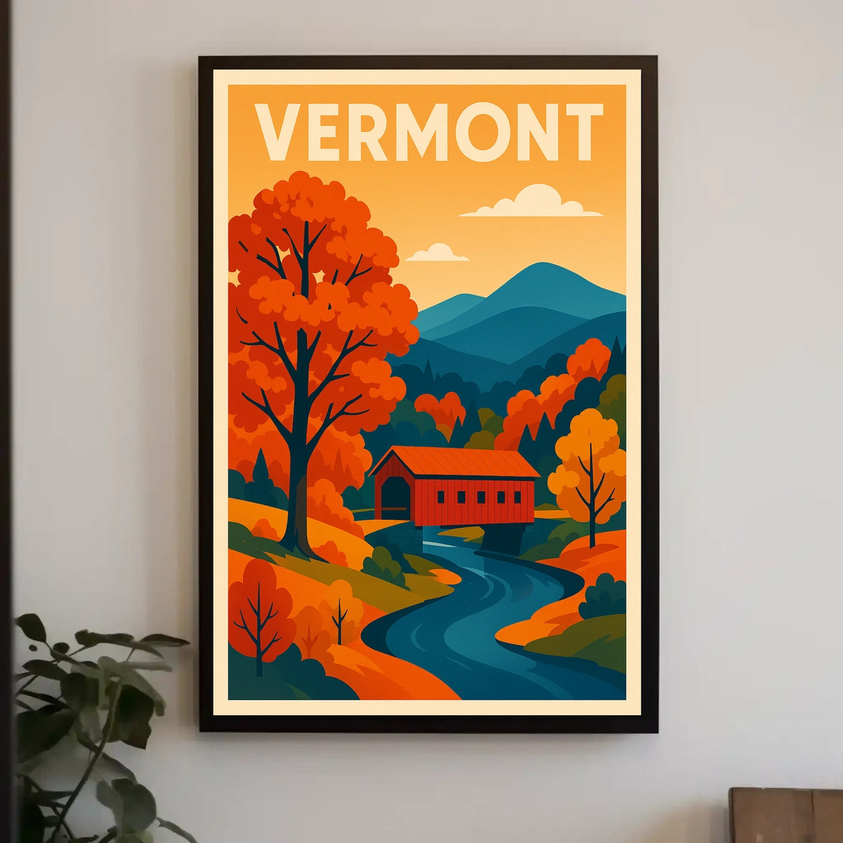 Autumn Vermont Rustic Wanderlust Poster