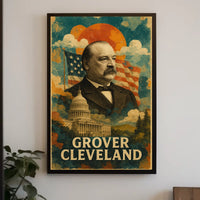 Grover Cleveland 24th President of the United States Layered Digital Collage Poster