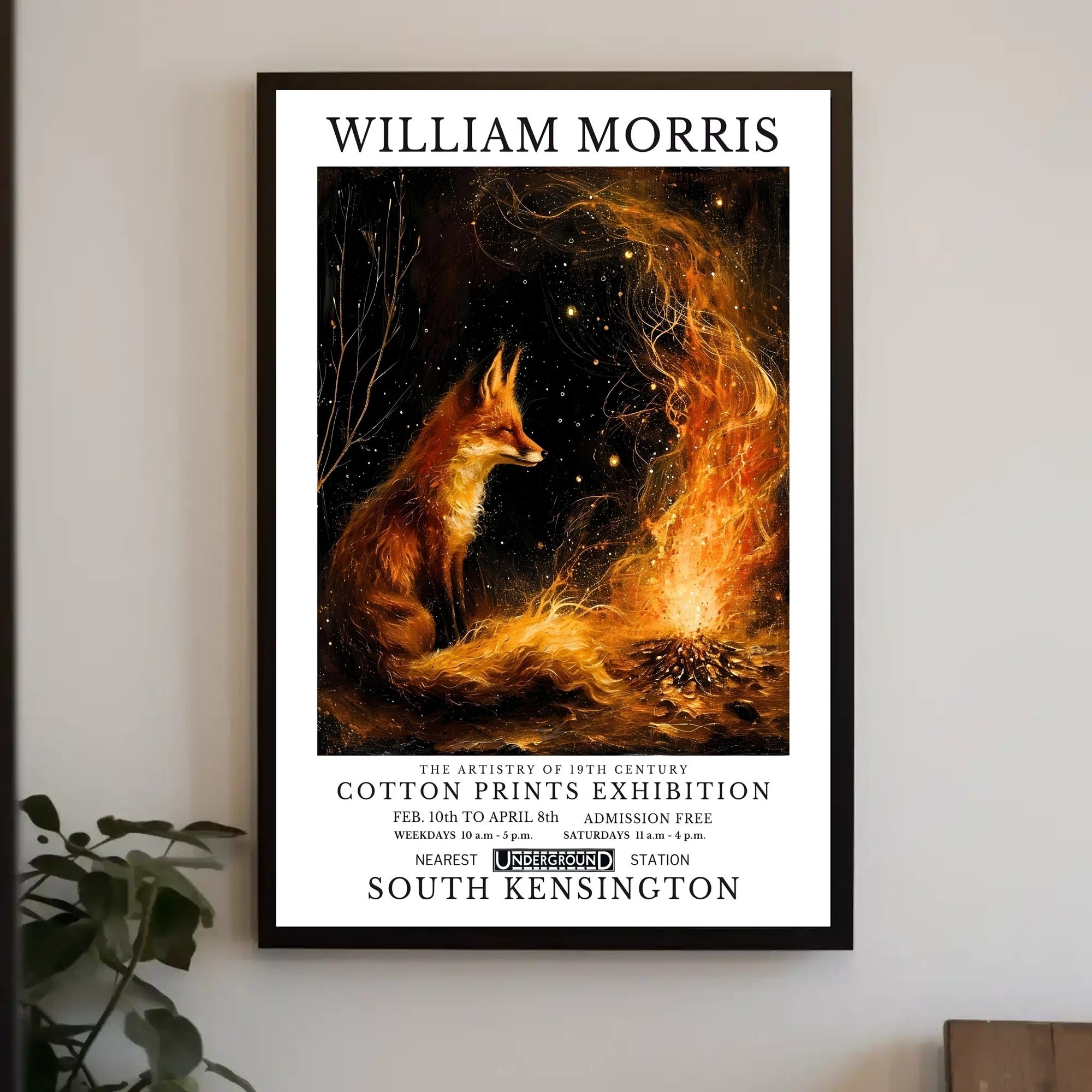 William Morris Fox and Fire Cultural Heritage Poster