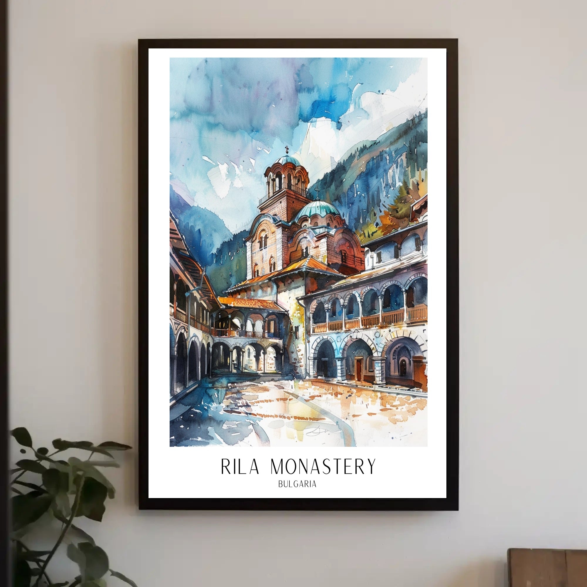 Rila Monastery Watercolor Art: A Cultural Heritage Poster PosterGoat