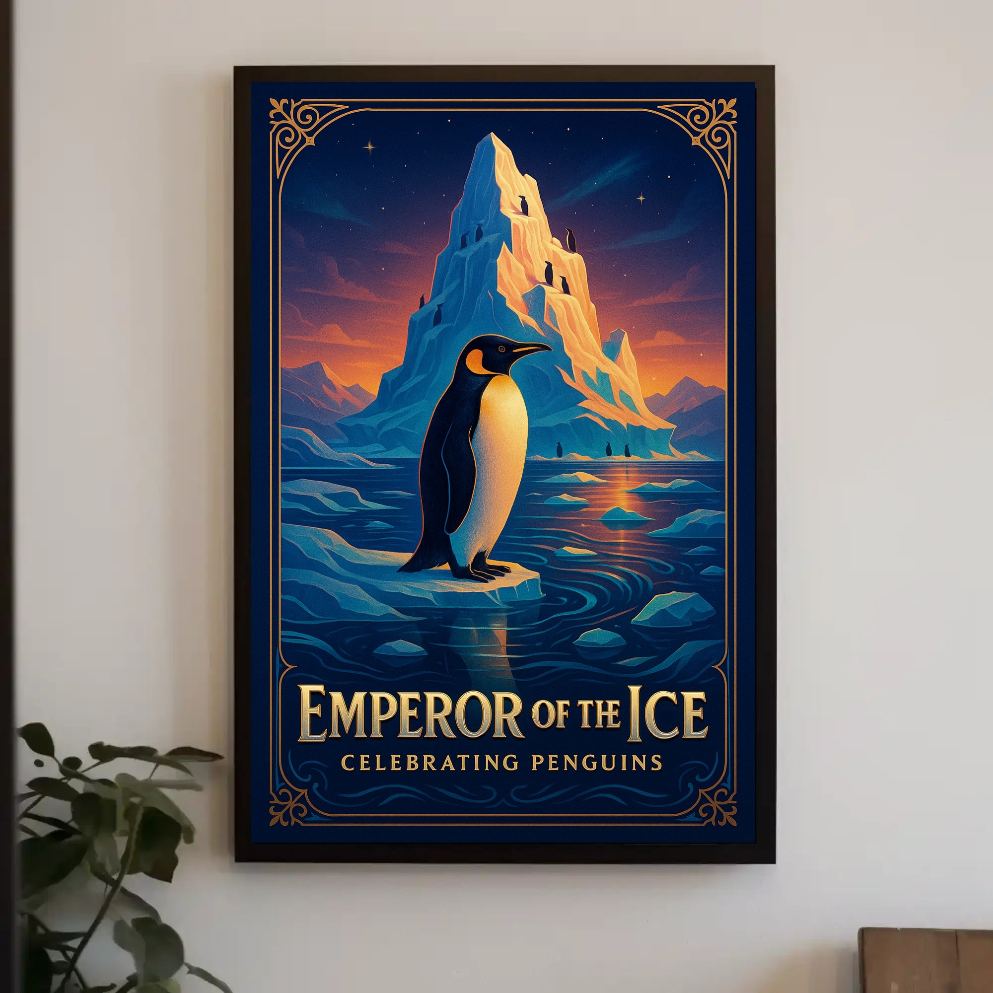 Emperor Penguin Poster Vintage Antarctic Wall Art