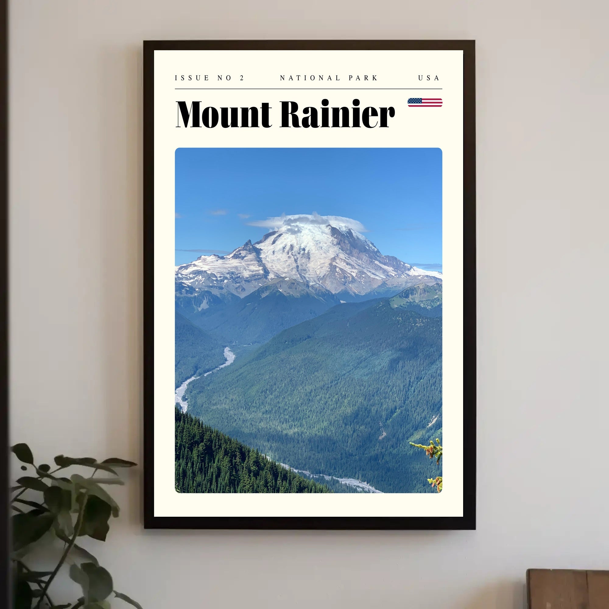 Mount Rainier National Park Poster Vintage Print