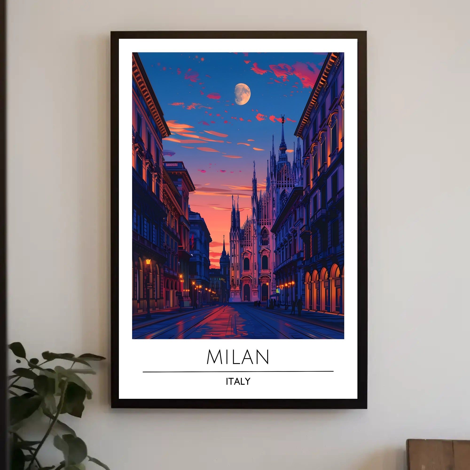 Milan Cathedral Twilight Cityscape Poster