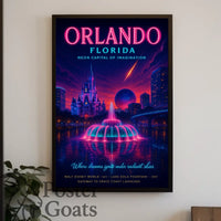 Orlando Neon Fantasy Travel Poster