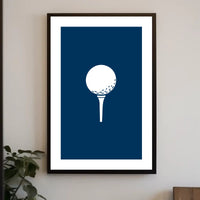 Golf Ball on Tee Minimalist Sports Poster