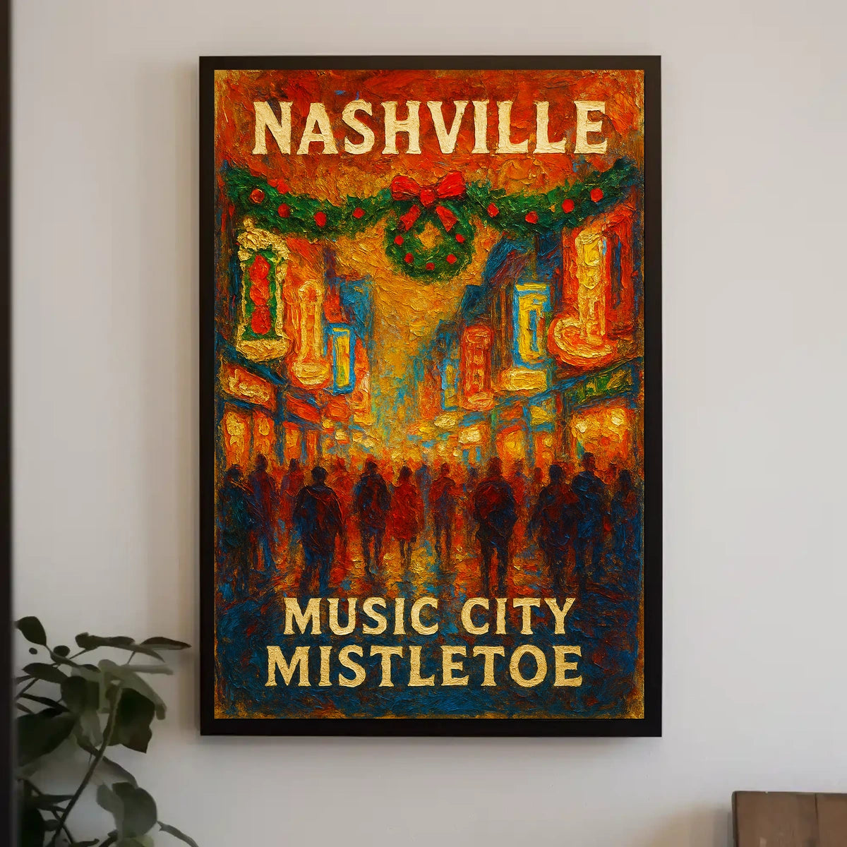 Nashville Music City Mistletoe Poster
