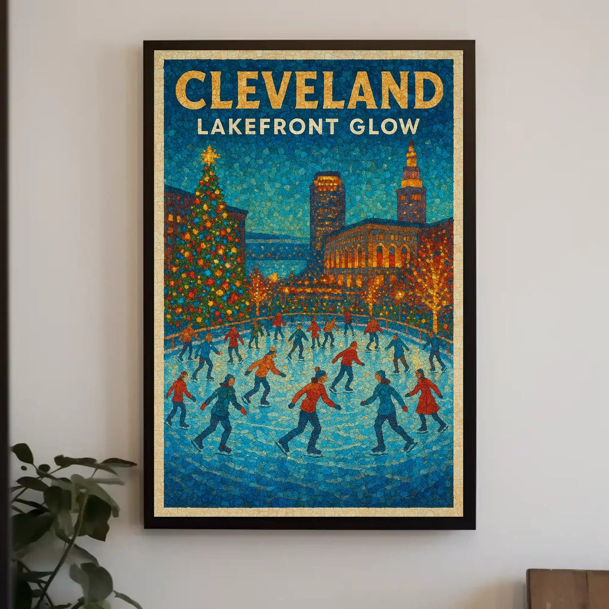 Cleveland Lakefront Glow Poster
