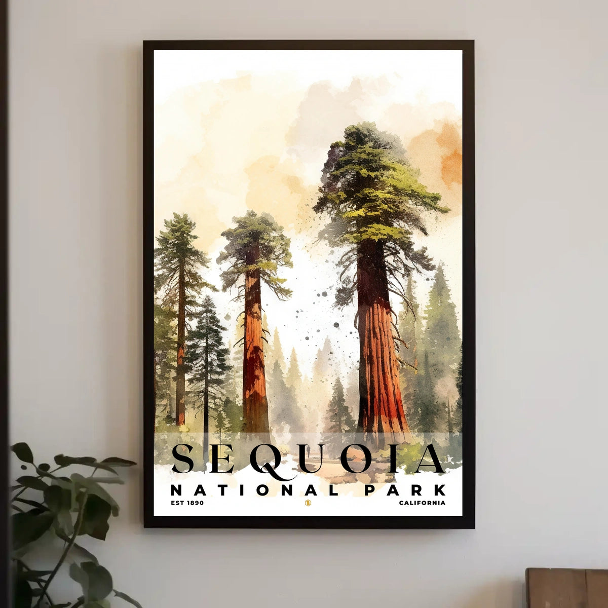 Sequoia Watercolor Wall Art Poster