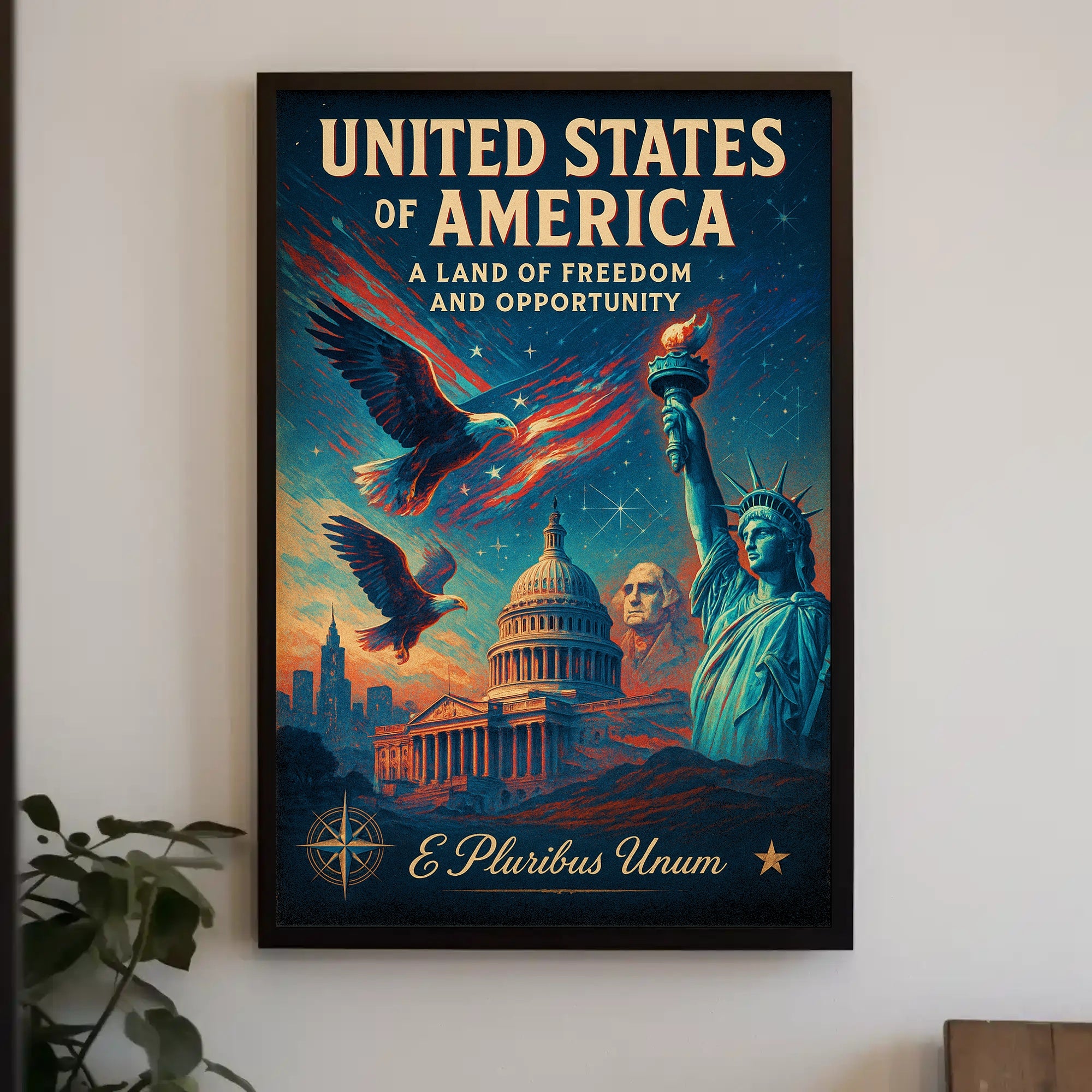 United States of America Land of Freedom and Opportunity Poster PosterGoat