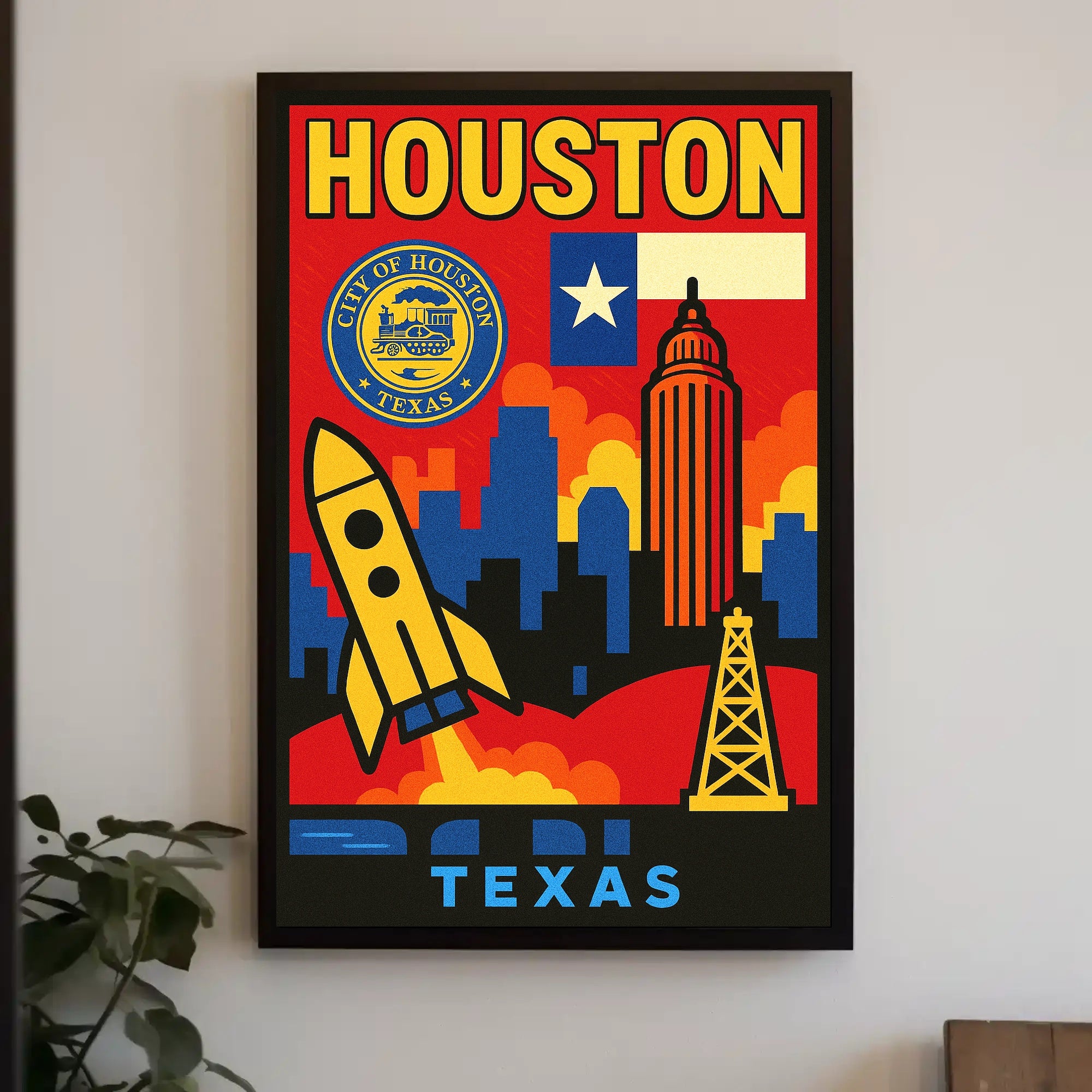 Vibrant Houston Poster PosterGoat