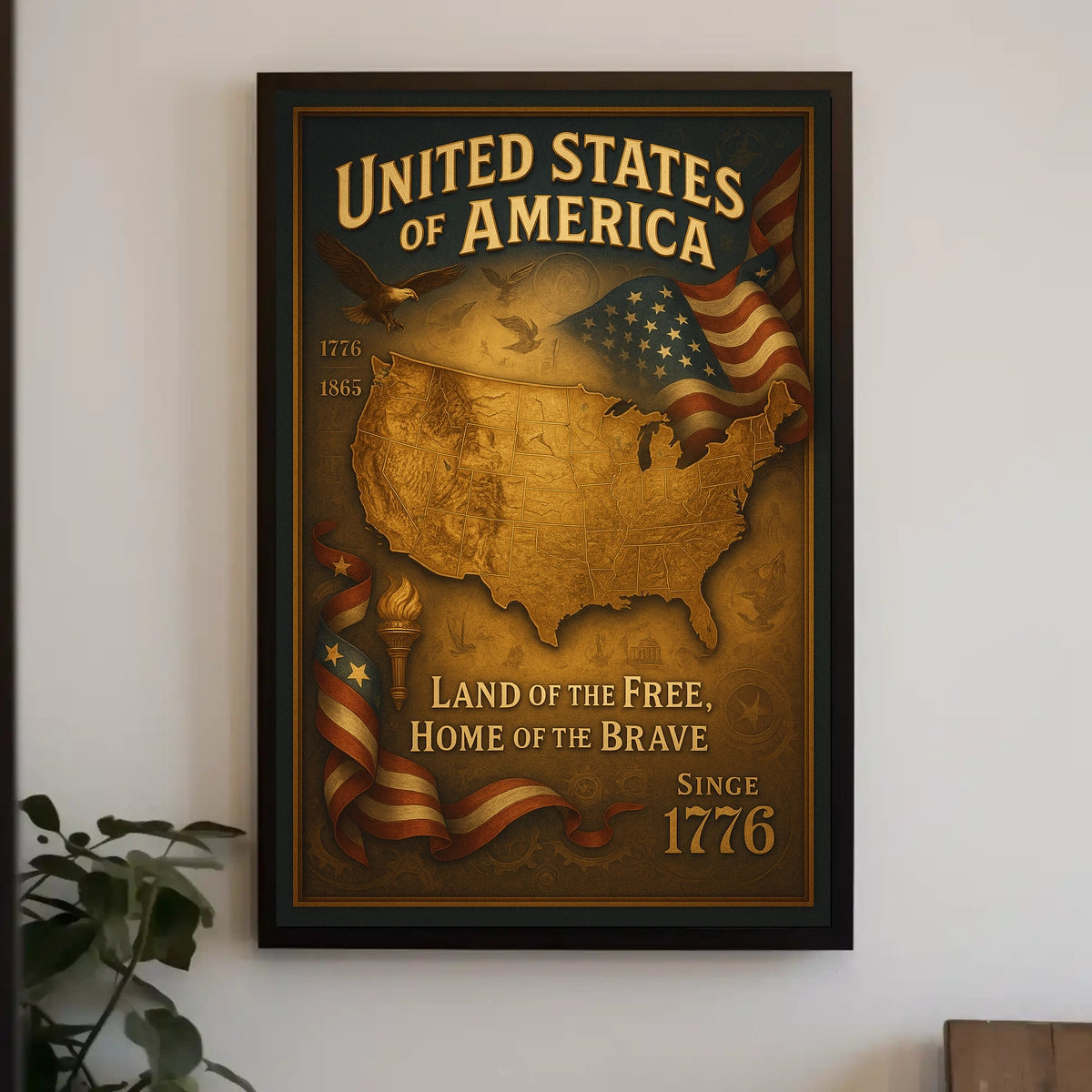 United States of America Land of the Free Poster