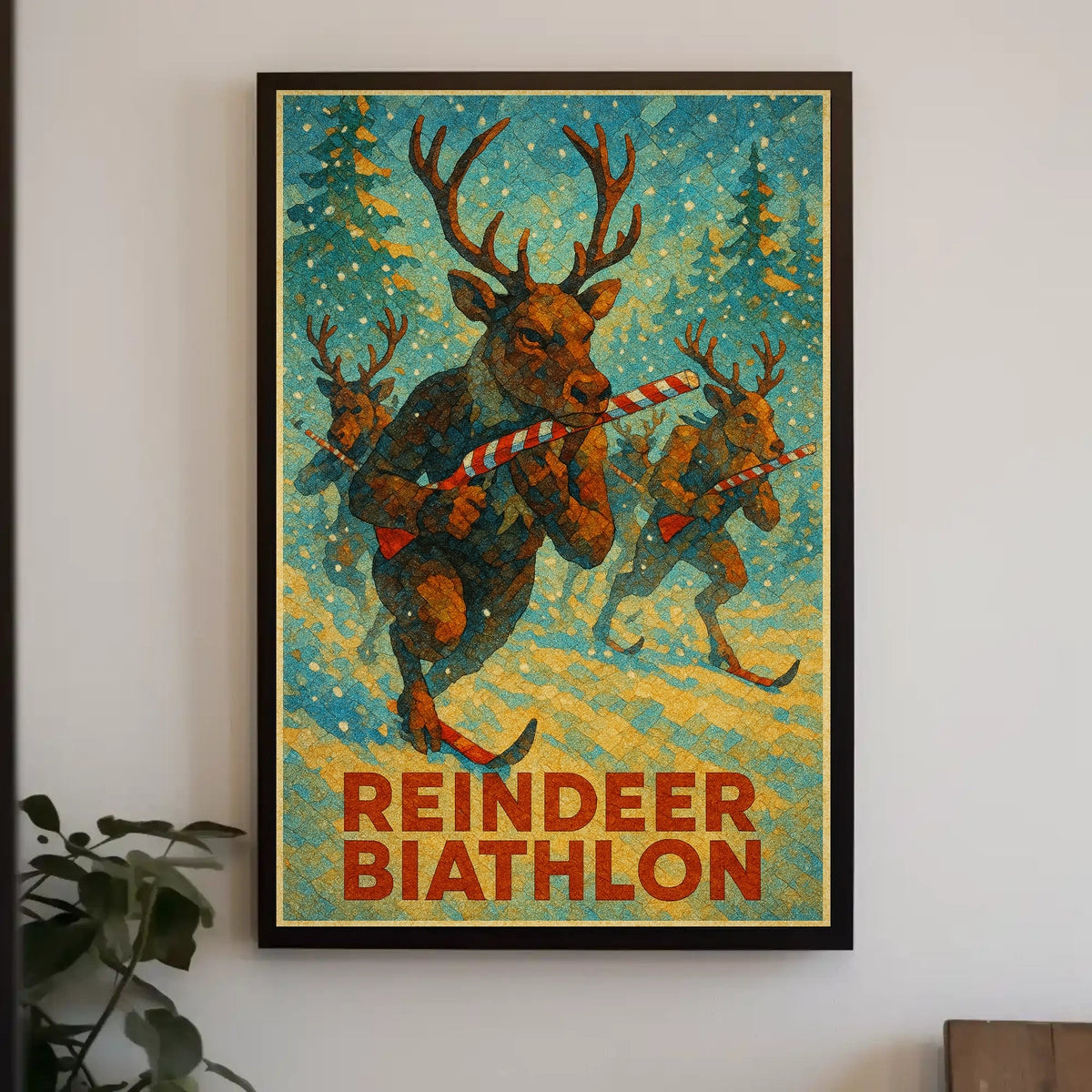Reindeer Biathlon Poster