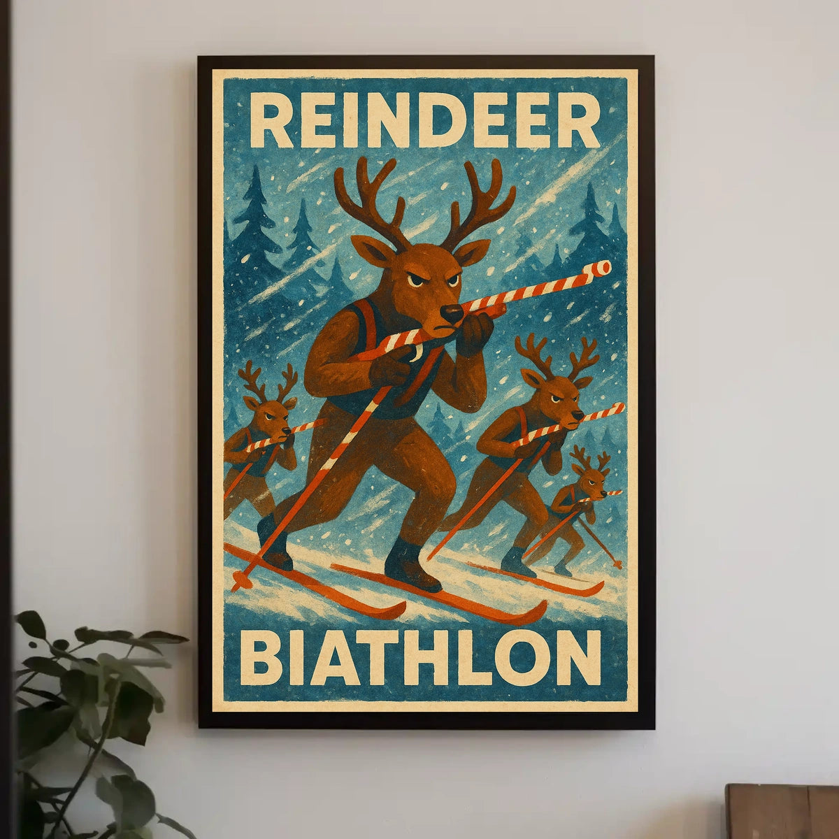 Reindeer Biathlon Poster