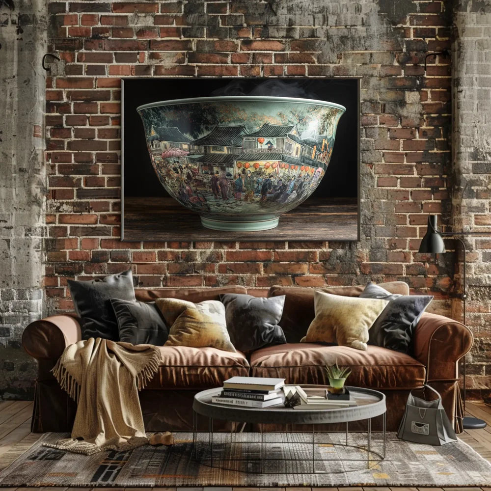 Ancient Asian Marketplace Ceramic Art Poster Print