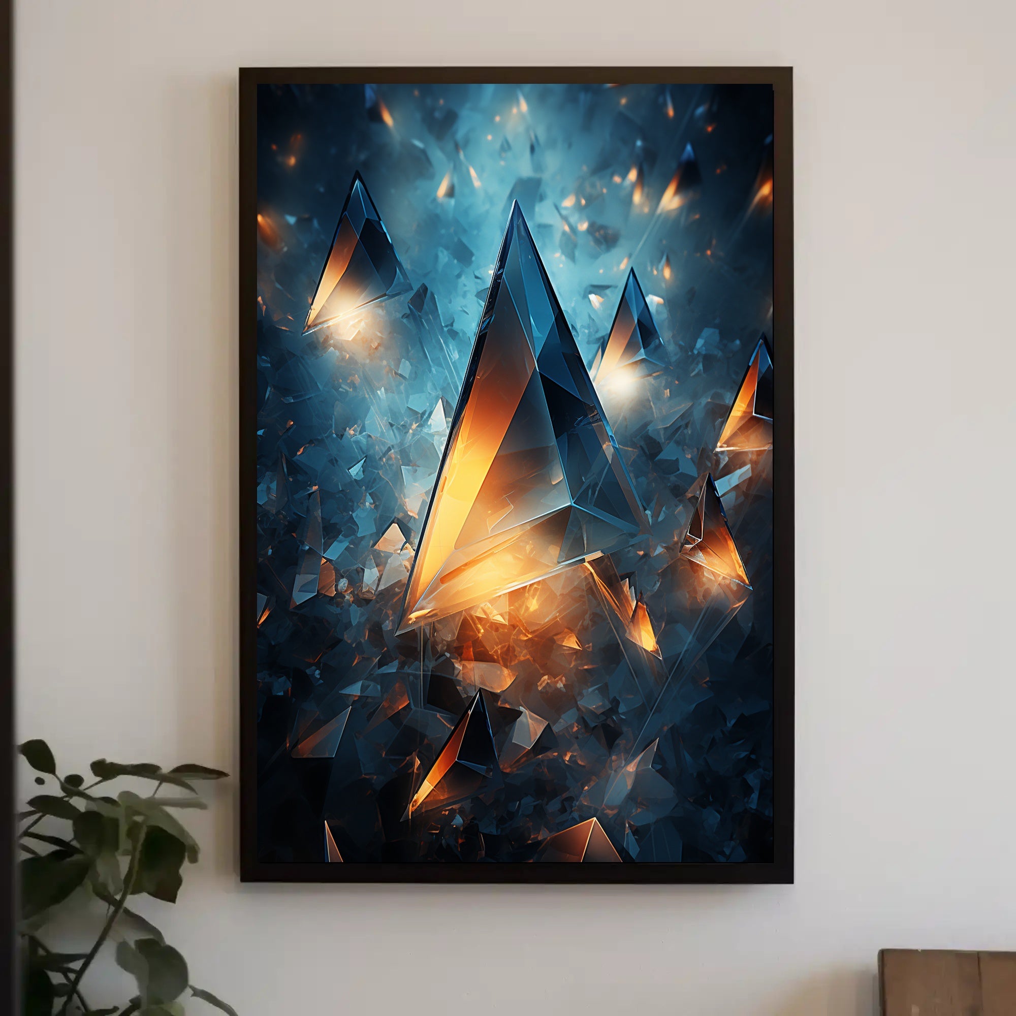Shattered Light Abstract Geometric Art Poster