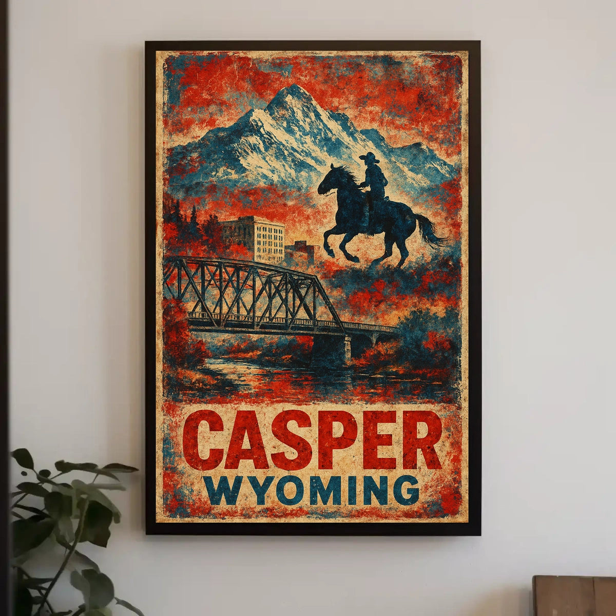 Casper Cityscape Wyoming Landscape Travel Print Photography Realism Museum Quality Wanderlust Poster