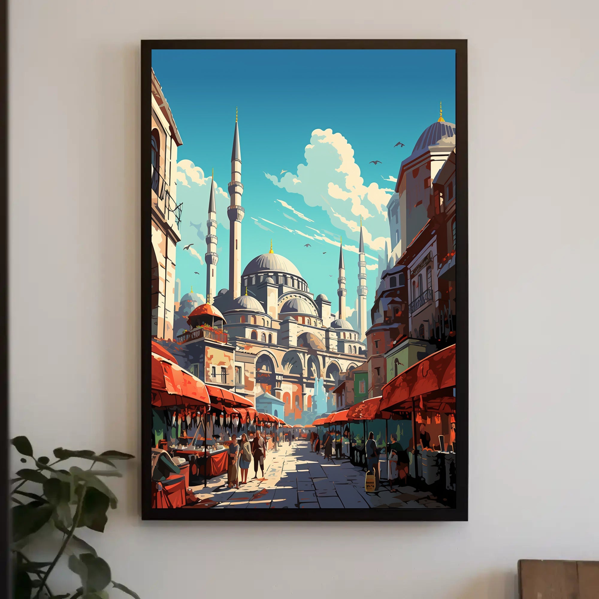 Vibrant Market Scene Poster