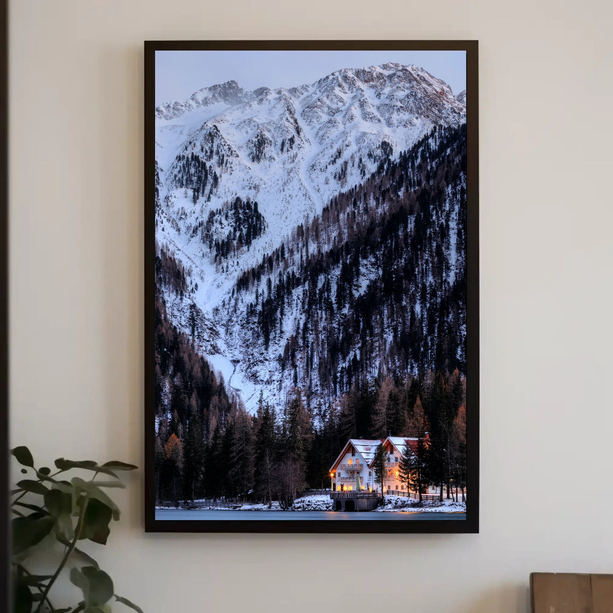 Serene Snowy Mountain Scene Winter National Park Poster