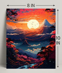Enchanted Sunset Over Mountains Poster