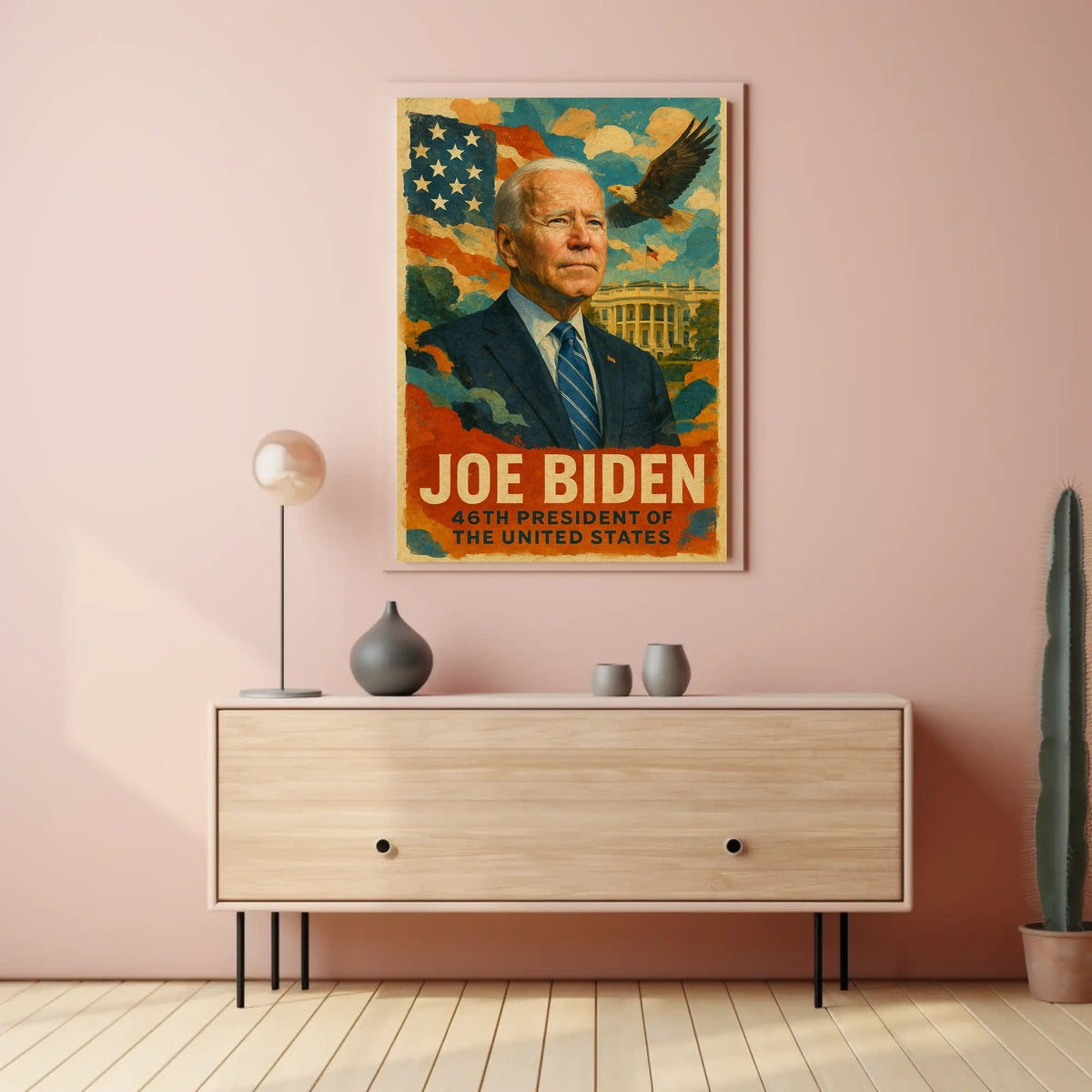 Joe Biden 46th President of the United States Layered Digital Collage Poster