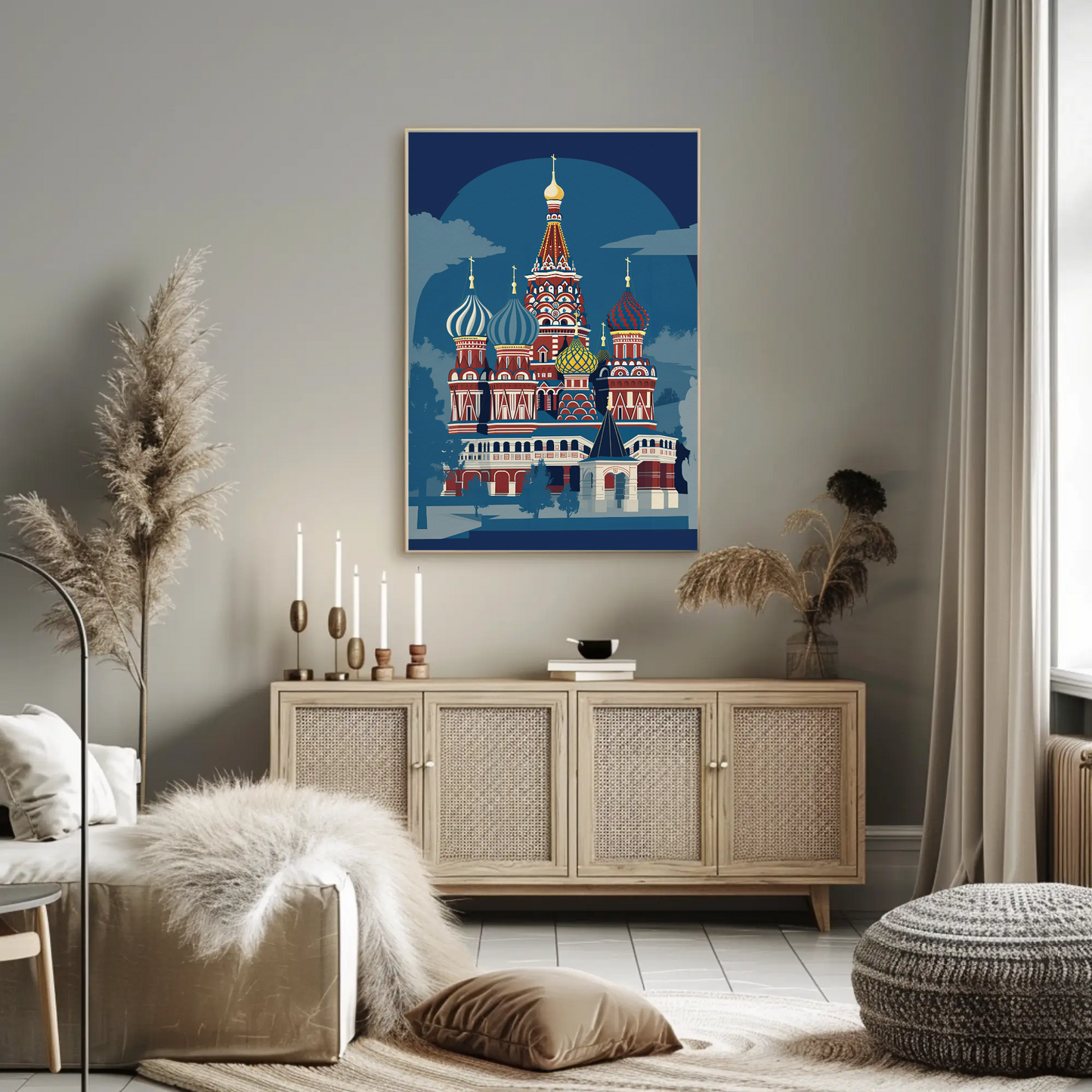 Saint Basil's Cathedral Moscow Landmark Travel Poster