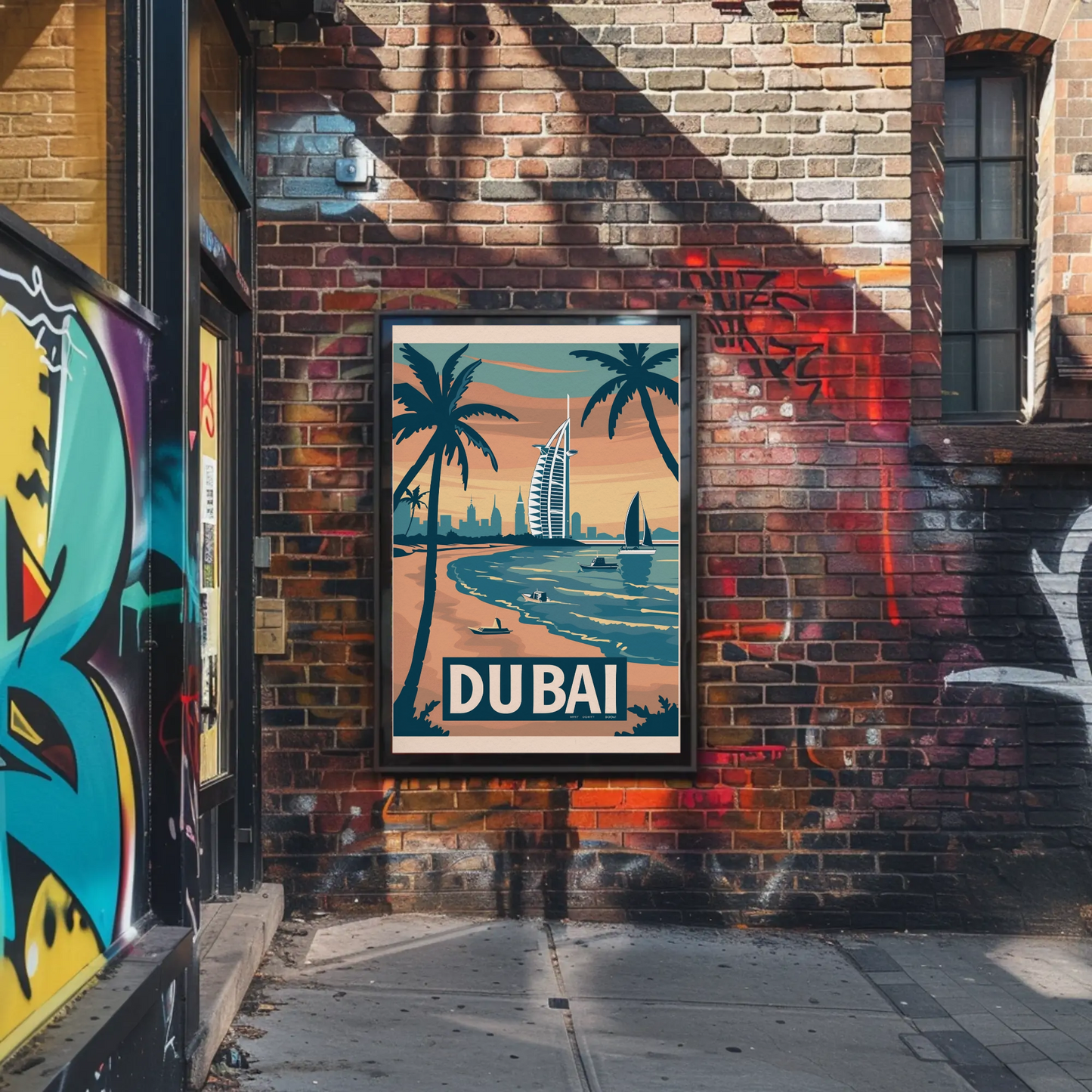 Dubai Beach Vintage Poster